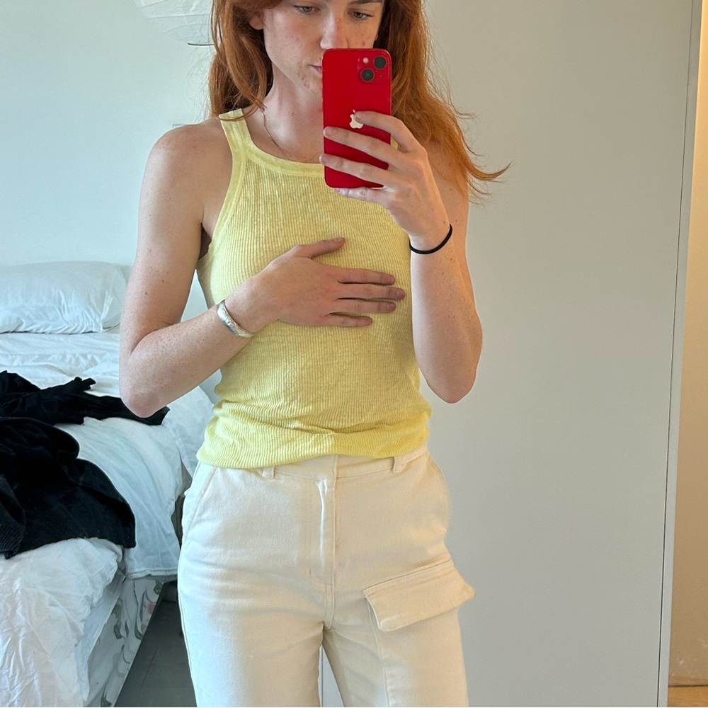 Yellow knit tank top